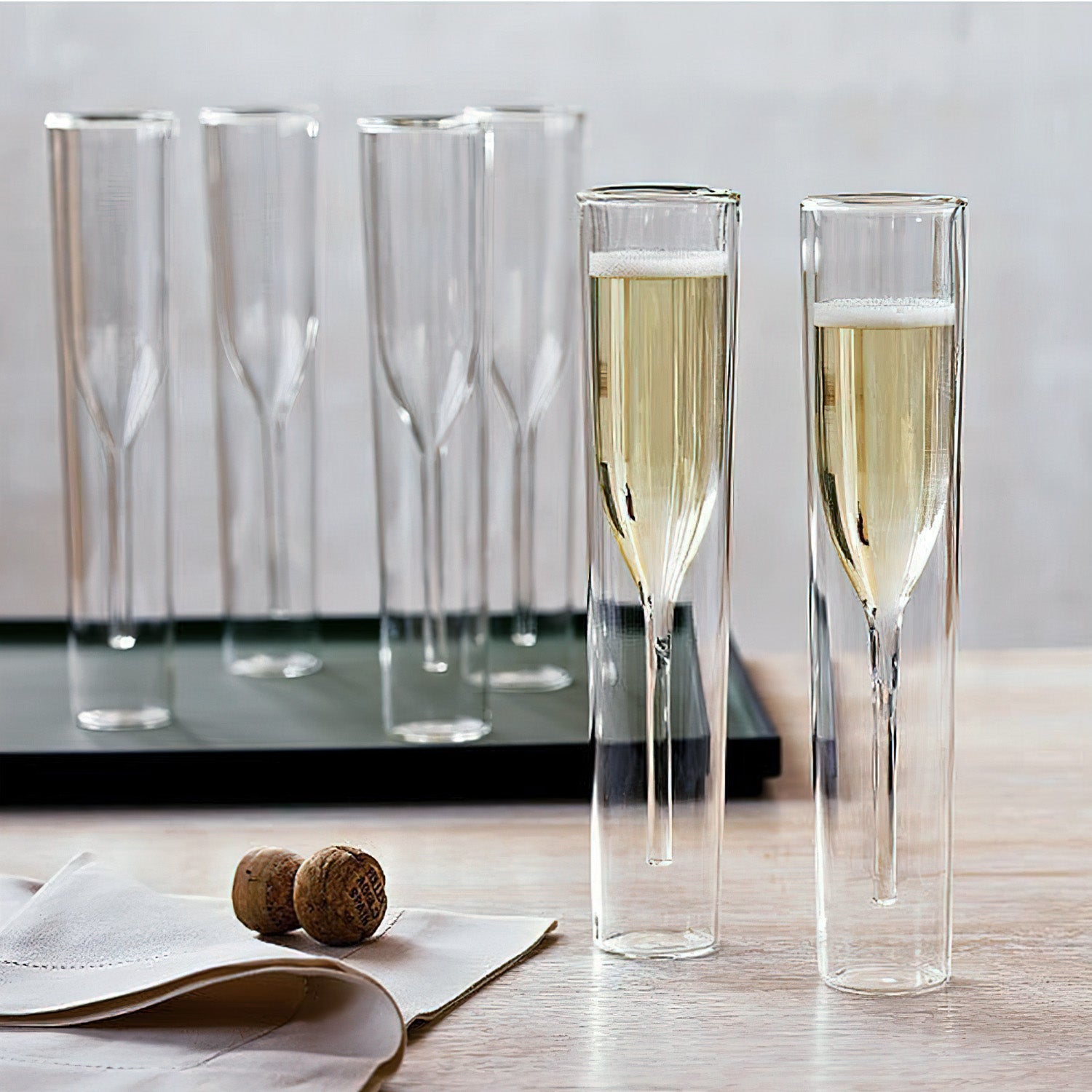 Double wall Champagne Flutes